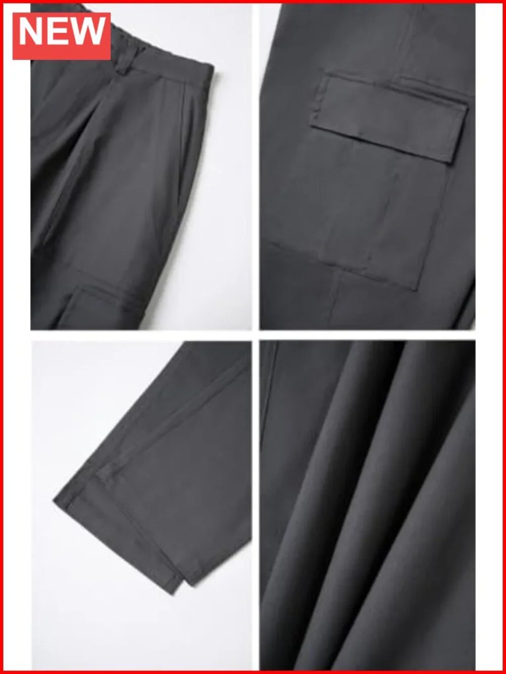 Men's Relaxed Fit Cargo Pants 6 Pockets Elastic Waist Cotton Work Pants